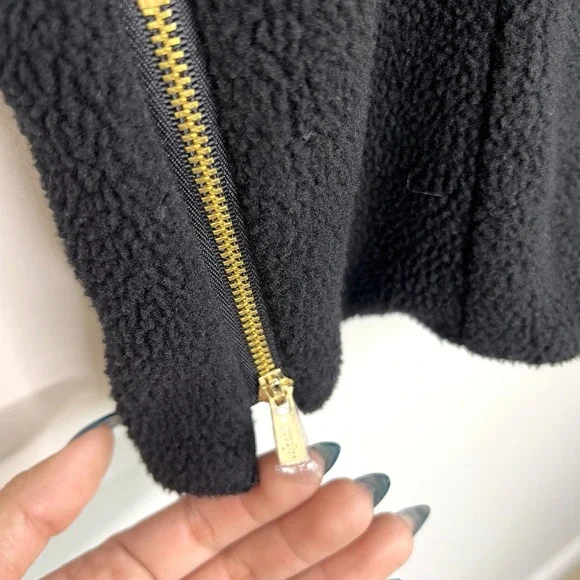 Lilly Pulitzer Brooklee Reversible Sherpa Vest‎ Black Faux Suede Size XL EUC - Picture 10 of 16